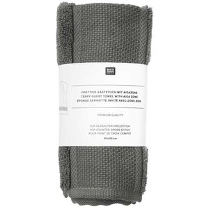 Borduurblad productfoto Rico Design Gastendoekje van biologisch katoen - antraciet 2