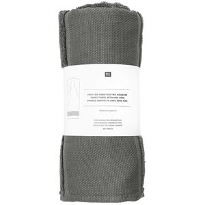 Borduurblad productfoto Rico Design Handdoek van biologisch katoen - antraciet 2