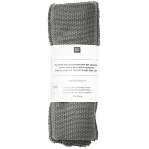 Borduurblad productfoto Rico Design Washandje van biologisch katoen - antraciet 2