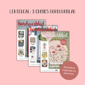 Borduurblad productfoto Lentedeal: 3 edities Borduurblad