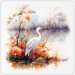 Borduurblad productfoto Borduurpakket Magic Needle ‘White Heron’