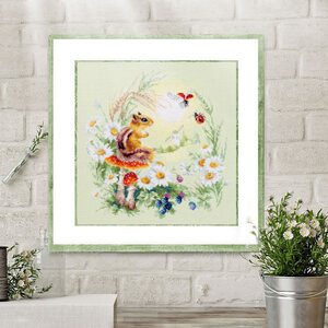 Borduurblad productfoto Borduurpakket Magic Needle ‘Meadow Stories Chipmunk’ 2