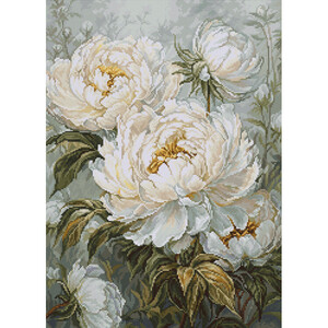 Borduurblad productfoto Borduurpakket Luca-S ‘The Light of Spring Peonies’