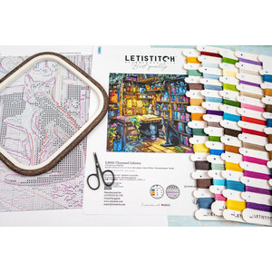 Borduurblad productfoto Borduurpakket Leti Stitch ‘Charmed Library’ 2