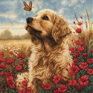 Borduurblad productfoto Borduurpakket Luca-S ‘Meeting in the Flowering Field’