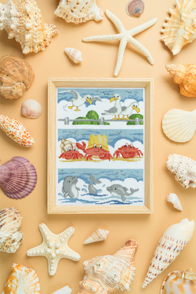 Borduurblad productfoto Patroon Zomer Diertjes - Maria Diaz