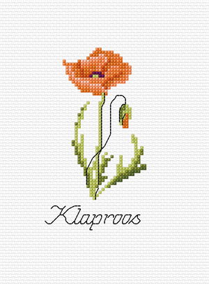 Borduurblad productfoto Patroon Klaproos - Thea Gouverneur