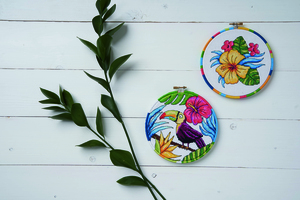 Borduurblad productfoto Patroon Toekan en Hibiscus - Anchor