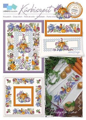 Borduurblad productfoto LINDNER'S KREUZSTICHE LEAFLET ' KURBISZEIT 165'