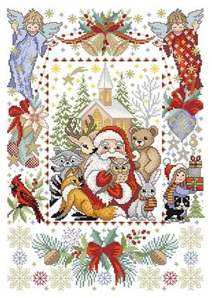 Borduurblad productfoto LINDNER'S KREUZSTICHE LEAFLET ' WEIHNACHTLICHE MAGIE 166 ' 2