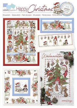 Borduurblad productfoto LINDNER'S KREUZSTICHE LEAFLET ' HAPPY CHRISTMAS 167 '