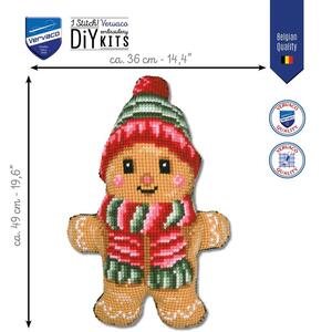Borduurblad productfoto Borduurpakket Vervaco Kussen - Gingerbread 2