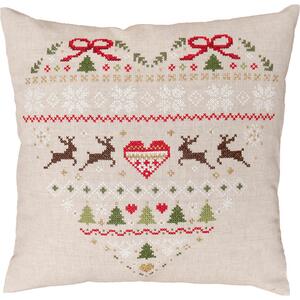 Borduurblad productfoto Borduurpakket Vervaco Kussen - Kerstmis