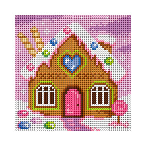 Borduurblad productfoto Voorbedrukt canvas – Gingerbread House