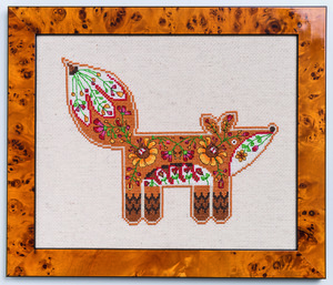 Borduurblad productfoto Digitaal patroon Vos - Modern Folk Art Cross