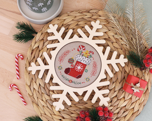 Borduurblad productfoto Digitaal patroon Kerstman en Kerstsok - Zweigart