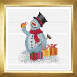 Borduurblad productfoto Digitaal patroon Sneeuwpop - Thea Gouverneur