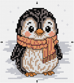 Borduurblad productfoto Digitaal patroon Pinguin - Loes de Kleuver