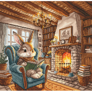 Borduurblad productfoto Borduurpakket AVA Stitch – Reading Afternoon