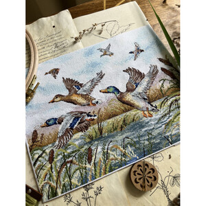 Borduurblad productfoto Borduurpakket Andriana – Flying Ducks 2