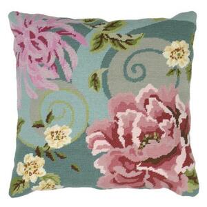 Borduurblad productfoto Borduurpakket Anchor Kussen – Floral Swirl in Green