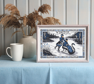 Borduurblad productfoto Digitaal patroon Winterpret - Loes de Kleuver 2